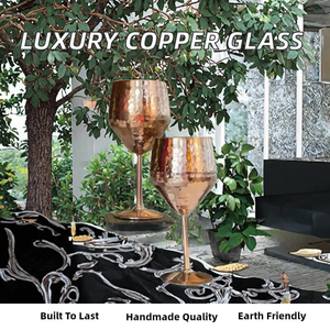 Vaso de Cerveza y Vino Clásico de Alta Calidad, Diseño Premium, Cobre y Vidrio, Hecho a Mano, Ecológico, para Servir, Vaso de Lujo para Fiestas, 6-10 - Product Image 2