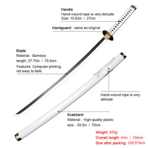 Espadas de una pieza hechas a mano Roronoa Zoro Katana Anime japonés Cosplay espada Yama wado ichimonji <span class=keywords><strong>Kitetsu</strong></span> - Product Image 3