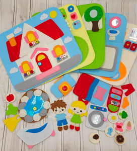 Un storyboard in feltro adatto per l'aula scolastica, per le <span class=keywords><strong>attività</strong></span> dei <span class=keywords><strong>bambini</strong></span> e un'aula didattica con layout tridimensionale. - Product Image 2