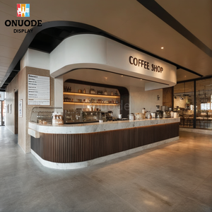 Muebles de Madera a Medida para Cafetería, Diseño de Interiores con Iluminación LED, Barra de Café Personalizable - Product Image 4
