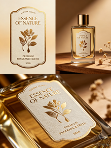 Custom-printed waterproof vinyl cosmetic <b>logo</b> <b>stickers</b>, transparent gold foil <b>stickers</b>, perfume <b>stickers</b>, and bottle labels - Product Image 3