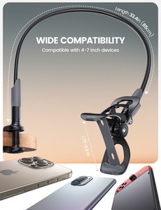 ที่วางโทรศัพท์ข้างเตียง Lamicall LS05 แบบโลหะทั้งชิ้น พร้อมขาตั้งแบบยืดหยุ่น ใช้หนีบกับโต๊ะ สำหรับดูหนัง - Product Image 5