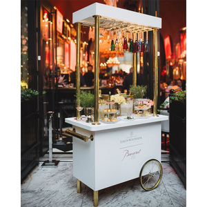 Carrito de Dulces Metálico Plegable y Portátil Personalizado, Carrito de Champán <span class=keywords><strong>para</strong></span> Bodas, Cumpleaños, <span class=keywords><strong>Eventos</strong></span> y Fiestas con Cubitera - Product Image 3