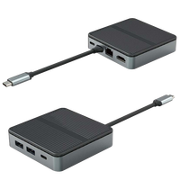 Hub USB-C 6-en-1, adaptateur multiport 4K*30Hz avec Ethernet 1000 Mbps et charge PD 100W, en alliage d'aluminium, en stock pour ordinateur portable