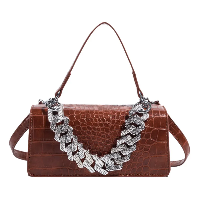 Yeni tasarım deri timsah desen küçük çanta PU tek kollu çanta kadınlar için grace postacı çantası bayanlar