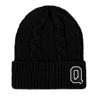 Bonnet en tricot torsadé à revers avec broderie 3D, épais, pour l'hiver, personnalisable avec logo, faible MOQ, vente en gros