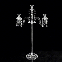 Chandelier transparent en acrylique pour mariage, restaurant occidental, fête d'anniversaire, décoration de table de mariage, ornement de bougie