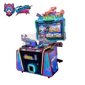 Machine de jeu d'arcade colorée pour enfants, à monnayeur, pour deux joueurs, tir au dinosaure - Product Image 3