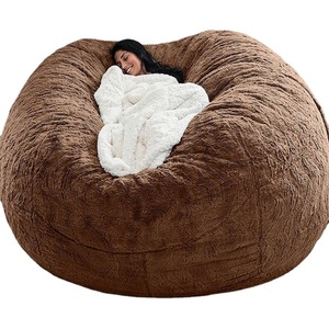 Sillones sin patas para sala de estar, cama, con espuma viscoelástica, piel de oveja, sherpa, cálidos, de peluche, con almacenamiento, tipo puf. - Product Image 5