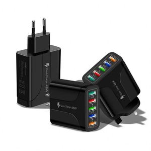 48W 5-Port USB Desktop Charger 5.1A Multi-Port Charging Station with US/UK/<b>EU</b> <b>Plugs</b> for Smartphones Tablets and More - Product Image 1