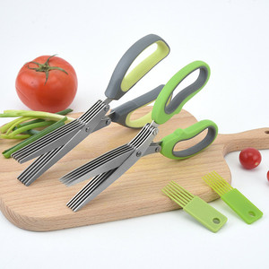 Kéo Cắt Rau Củ Đa Năng Bộ Kéo Cắt Thảo Mộc Nhà Bếp Với Bàn Chải Làm Sạch Để Cắt Rau Diếp Rau Mùi Hành Tây - Product Image 5