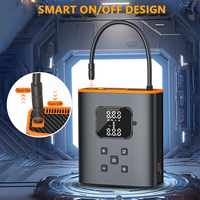Démarreur de batterie, gonfleur de pneus, écran numérique, sans fil, compresseur d'air portable automatique avec lumière LED 12000mAh