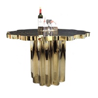 Boca Do Lobo Maßgefertigtes Modernes Edelstahl Gold Baumstumpf Esstisch-Set Unregelmäßige Metallmöbel für Villa Esszimmer