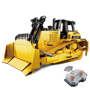 2,4G 1:16 Rc <span class=keywords><strong>CAT</strong></span> Heavy Duty Dozer Climber Truck Bricks C61056W DIY Construcción <span class=keywords><strong>Bulldozer</strong></span> EarthMover bloque de construcción - Product Image 1
