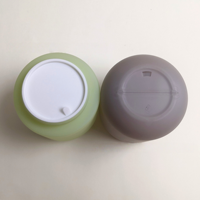 Pot en HDPE brun-vert de 500 ml avec couvercle plat en PP, personnalisable avec logo, grand format, vide, pour masque, lotion corporelle, conteneur de stockage cosmétique