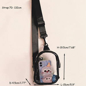 Bolsos de Mensajero Transparentes con Letras Clásicas, Aprobados para Estadios, de PVC Impermeable, Unisex, con Cierre de Cremallera, para Hombro y Pecho, para Verano, Invierno y Otoño - Product Image 6