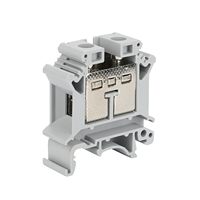 Bloc de bornes à vis sur rail DIN gris PA66 UK25N 100A 2 pôles 800V avec contact en laiton pour panneau de commande, câble 25mm²
