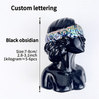 Nouvelle Arrivée Tendance Mode Guérison Artisanat Sculpté en Cristal Statuette Fille au Voile en Obsidienne Noire Polie pour Décoration Intérieure