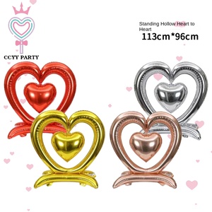 San valentino a forma di <span class=keywords><strong>cuore</strong></span> 58 pollici su misura in alluminio palloncini Cross-border all'ingrosso decorazione per feste - Product Image 4