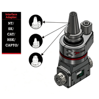 Tête de fraisage d'angle CNC YUDE OEM ODM personnalisée, conique BT30/BT40/BT50/CAT40/CAT50, acier, aluminium, 5000 tr/min