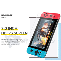 Powikiddy X70 Mini console de jeu portable HD 7 pouces avec Wi-Fi, batterie 3500 mAh et chargement Type-C pour jeux PS1/MD