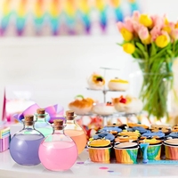 Bouteilles en verre décoratives de 250ml avec bouchons en liège Potion ronde pour accessoires de décoration de bricolage vente en gros