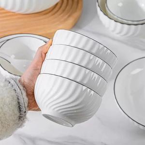 ชามเซรามิกขนาดใหญ่สีพื้นเรียบหรู ดีไซน์สร้างสรรค์สไตล์สแกนดิเนเวียน สำหรับใส่ซุป ข้าว และอาหารในเทศกาล ปี 2025 - Product Image 2