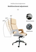 Chaise de bureau rotative en cuir ergonomique au design moderne et contemporain pour PDG