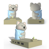 Station d'accueil Type-C Anime Hub, Koala créatif, Hub USB 2.0, Article décoratif de bureau, Station d'accueil mignonne à quatre ports pour ordinateur portable