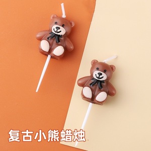 Bear Shaped Candle Cartoon Character Birthday Cake Decor For Kids Parties <b>Paraffin</b> Material - Product Image 5