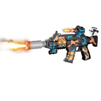 Pistolet Mitrailleur Électronique en Plastique pour Enfants avec Effets Sonores et Lumineux, Fonction Télescopique et Choc, pour Garçons et Filles