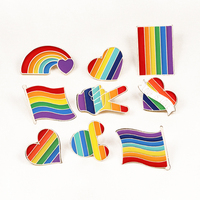 Drapeaux arc-en-ciel personnalisés en gros épingles en émail doux pins or imprimé épinglette en métal breloques