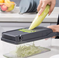14-in-1 multifunctionele handmatige groentesnijder met knop, fruit- en groentegereedschap, snijder, schaaf, mandoline groentesnijder