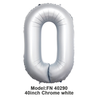 Ballons Chiffres Joyeux Anniversaire, Remise de Diplôme, Noël – Ballons Métalliques Blancs Chromés Épais de 40 Pouces pour Mariage et Fête d'Anniversaire