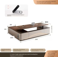 Bureaux de direction en bois de luxe italiens de haute qualité, forme en L, table de bureau pour PDG