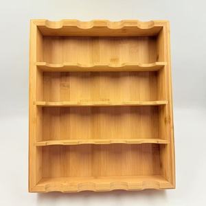 Estante para especias de bambú con 16 compartimentos, plegable, hermético, organizador de cocina con tapas para almacenar condimentos - Product Image 2