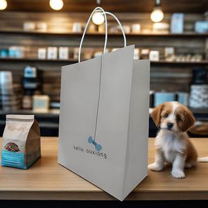 Bolsa de Papel Kraft Personalizada para Alimentos para Mascotas y Mini Bolsa de Papel con Asa de 160 mm, Bolsa de Regalo, Suministro Directo de Fábrica - Product Image 6