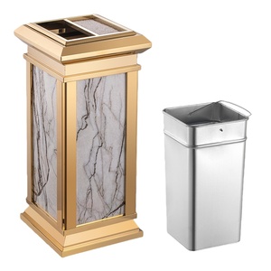 Instalación pública Cubo de basura de acero inoxidable Cubo de basura duradero de gran capacidad Contenedor de basura moderno para vestíbulo de hotel y oficina - Product Image 2