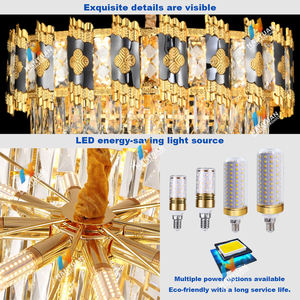 Lámpara Colgante Moderna de Cristal LED Dorado con Diseño de Borlas Escalonadas para Hotel, Villa u Hogar - Product Image 6