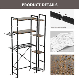 Tủ đựng đồ 3 tầng trên bồn cầu, kệ nhà tắm bền chắc phía trên bồn cầu có giá để đồ bên hông - Product Image 3