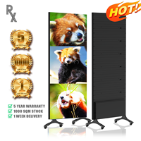 Panel LED Publicitario Grande RX P1.25 P2.5, Pantalla Digital Vertical 4K con Soporte de Pie para Centro Comercial, para Carteles Publicitarios