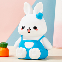 Lampe de nuit en silicone en forme de lapin pour chambre d'enfant, lampe LED intelligente pour chevet, lampe de nuit décorative pour chambre d'enfant