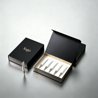 Luxury Black Magnetic Gift Box Custom Logo Cosmetic Tube Packaging Set Gold Tip Skincare Squeeze Tubes Paper Gift Box for Face