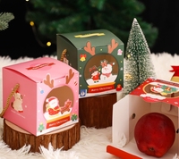 Nouveaux cadeaux de dessin animé créatifs de noël mignons fenêtre ouverte sacs de bonbons pour enfants de poche boîte de papier cadeau de réveillon de noël