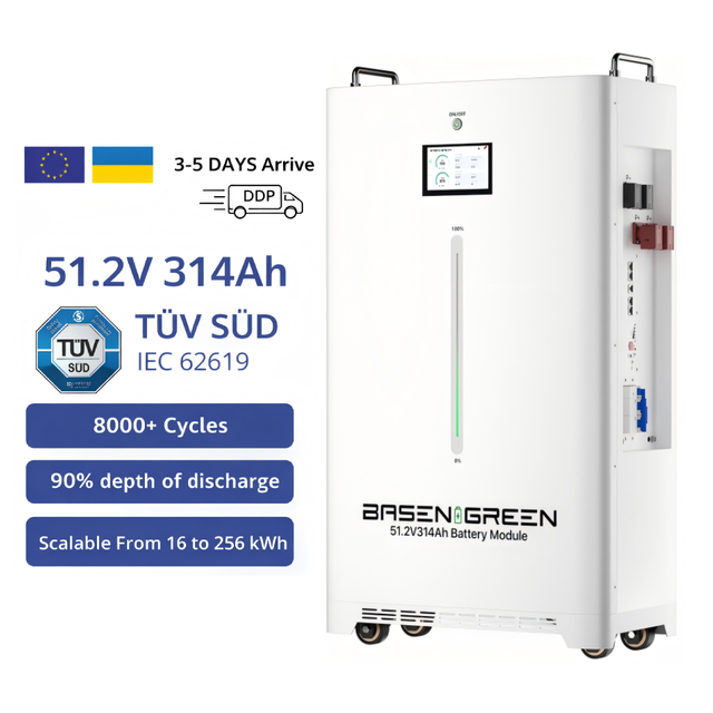 16kwh 51.2v 314ah Lithium Battery Pack TUV IEC 62619 CE Certified Lifepo4 Batteries Energy Storage 10 Years Warranty
