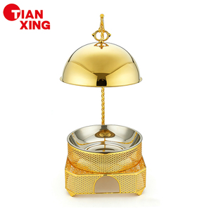 TIANXING Luxury Gold Chafing <strong>Dish</strong> 8L Hanging Lid Stainless Steel Buffet Sakhana for Ramadan <strong>Iftar</strong> Party Royal Wedding Catering - Product Image 3