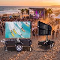 Panneau publicitaire mobile à LED solaire portable, installation rapide, avec rotation manuelle pour événements promotionnels en extérieur