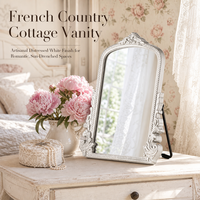 Miroir vintage en verre blanc avec cadre en bois, double usage, à suspendre ou à poser sur table, logo personnalisé OEM, décoration d'intérieur