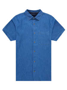 เสื้อเชิ้ตผ้าเดนิมแขนสั้นสำหรับผู้ชายเสื้อสไตล์คลาสสิกสำหรับฤดูร้อนออกแบบโลโก้ได้ตามต้องการ - Product Image 4