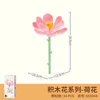 655042-55 Blocs de construction à petites particules assemblés, Bouquet de fleurs, Roses, Tulipes, Pivoines, Œillets, Hortensias, Alstroemeria, Jouets cadeaux